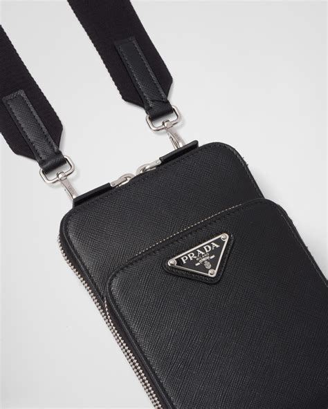 Black Saffiano Leather Smartphone Case 